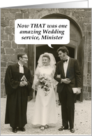 Thank youMinister -Wedding- Bride Groom-Retro card