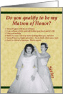Matron of Honor Test - Sister-Retro card