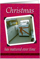 Christmas Stove- Funny- Retro card