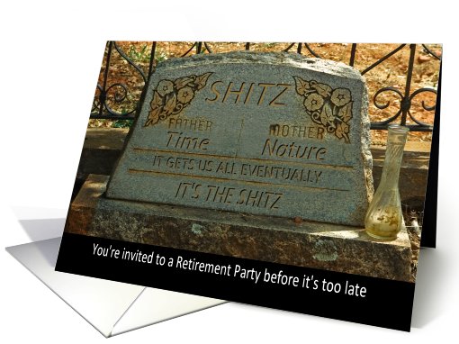 Retirement Party invitation - Grave - Funny Retro card (771485)