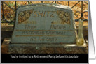 Retirement Party invitation - Grave - Funny Retro card