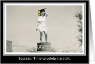 Law School Lawyer Graduation Party invitation - Funny Retro black female card