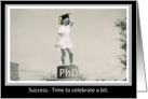 PhD Graduation Party invitation - Funny Retro girl card