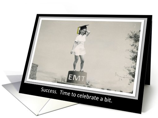 EMT Graduation Party invitation - Funny Retro girl card (772684)