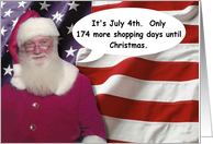 July 4th Shopping Santa - FUNNY card