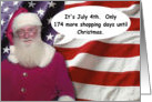 July 4th Shopping Santa - FUNNY card