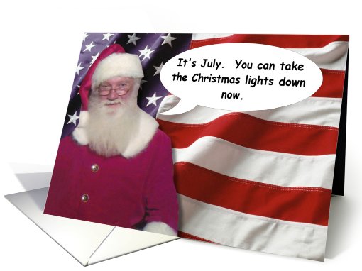 July 4th Santa - FUNNY card (816383)