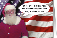 July 4th Mother in law Santa - FUNNY card