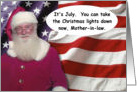 July 4th Mother in law Santa - FUNNY card
