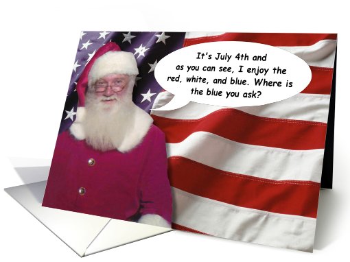 July 4th thong Santa - FUNNY card (816412)