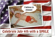 July 4th SMILE - Retro FUNNY card