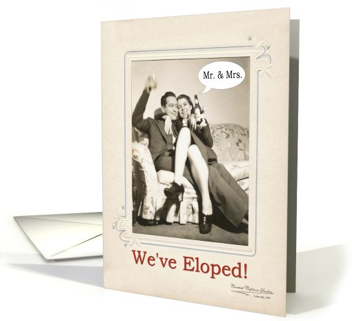 We've Eloped Announcement - Retro FUNNY card (816834)