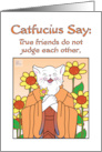 Occasions, Friendship, Humor,Catfusius, Cat, Yellow card