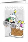 3rd,Third,Happy Birthday, kids, Monster Car, Cake, Candles card