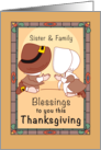 Sister and Family Thanksgiving Blessings Pilgrims Faith card