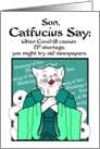 Son, Catfuscius Thinking of you Covid-19 Toilet Paper Cat help card