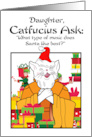 Daughter Christmas Catfucius Ask Santa best music card