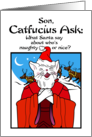 Son Holidays Christmas Catfucius Naughty Nice Cat Humor Cartoon card