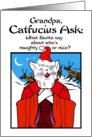 Grandpa Holidays Christmas Catfucius Naughty Nice Cat Humor Cartoon card