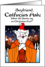 Boyfriend Holidays Christmas Catfucius Animal Deer Cat Humor Cartoon card