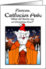 Fiancee Holidays Christmas Catfucius Animal Deer Cat Humor Cartoon card