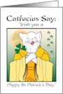 Irish You A Happy St. Patrick’s Day Catfucius Animal Cat Humor Cartoon card