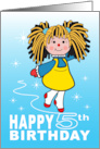 Happy 5th Birthday From An Ice Skating Beautiful Ragdoll card