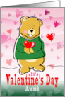 Aunt Valentine’s Day Heart Hugging Teddy Bear card