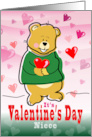 Niece Valentine’s Day Heart Hugging Teddy Bear card