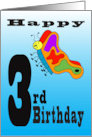 3rd Birthday Cartoon Butterfly for Your Bug Loving Child card