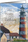 Birthday for Dad with Religious Searching Lighthouse Fine Art card