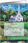 Grandpa Birthday Religious Blessing Church Landscape Fine Art card