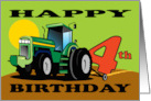 Age Specific for Boy 4th Happy Birthday Truck Plowing card