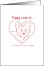 Love+Dog+Yorkie+home+Cute card