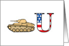 Tank You+Thank you+military+Tank+graphic+red,white,blue+stars+patrioti card