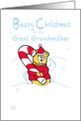 Merry Christmas - great grandmother teddy Bear & Candy Cane card
