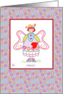 Merci, French Thank You, Cute Illustrated Angel card