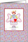 Mahalo , Hawaiian Thank You, Cute Illustrated Angel card