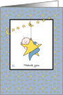 Baby Shower Gift Thank You, Baby Boy With Moon And Stars card