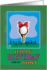 Aunt Happy Birthday Golf ball present card