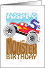 Happy 5th Birthday -MONSTER TRUCK card