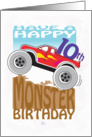 Happy 10th Birthday - MONSTER TRUCK card