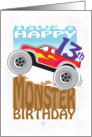 Happy 13th Birthday, Monster Truck card