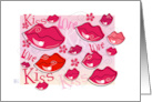Valentine’s Day Pink Lips, Love, Kiss graphic Retro card