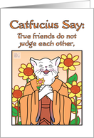 Occasions, Friendship, Humor,Catfusius, Cat, Yellow card