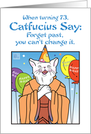 Happy Birthday,seventy-three, 73, Humor, Balloons,Catfucius,no gift card