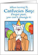 Happy Birthday, seventy-one, 71, Humor, Balloons,Catfucius,no gift card