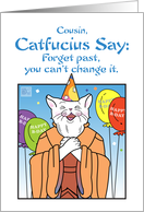Happy Birthday, cousin, Humor, Balloons,Catfucius,no gift card