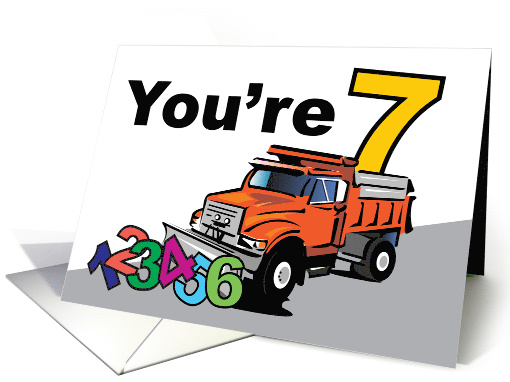 7th Birthday Bulldozer Moving Numbers card (1636268)