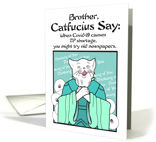 Catfuscius Thinking of you Covid-19 Toilet Paper Cat Assistance card